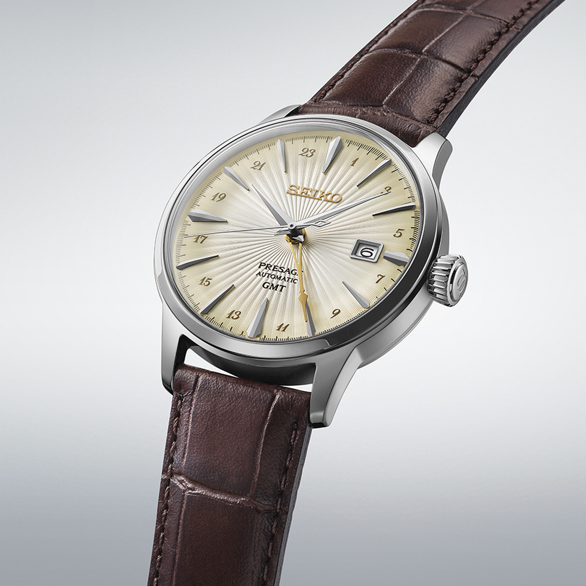 SEIKO PRESAGE Mod. COCKTAIL AUTOMATIC - LEATHER, CREAM 3
