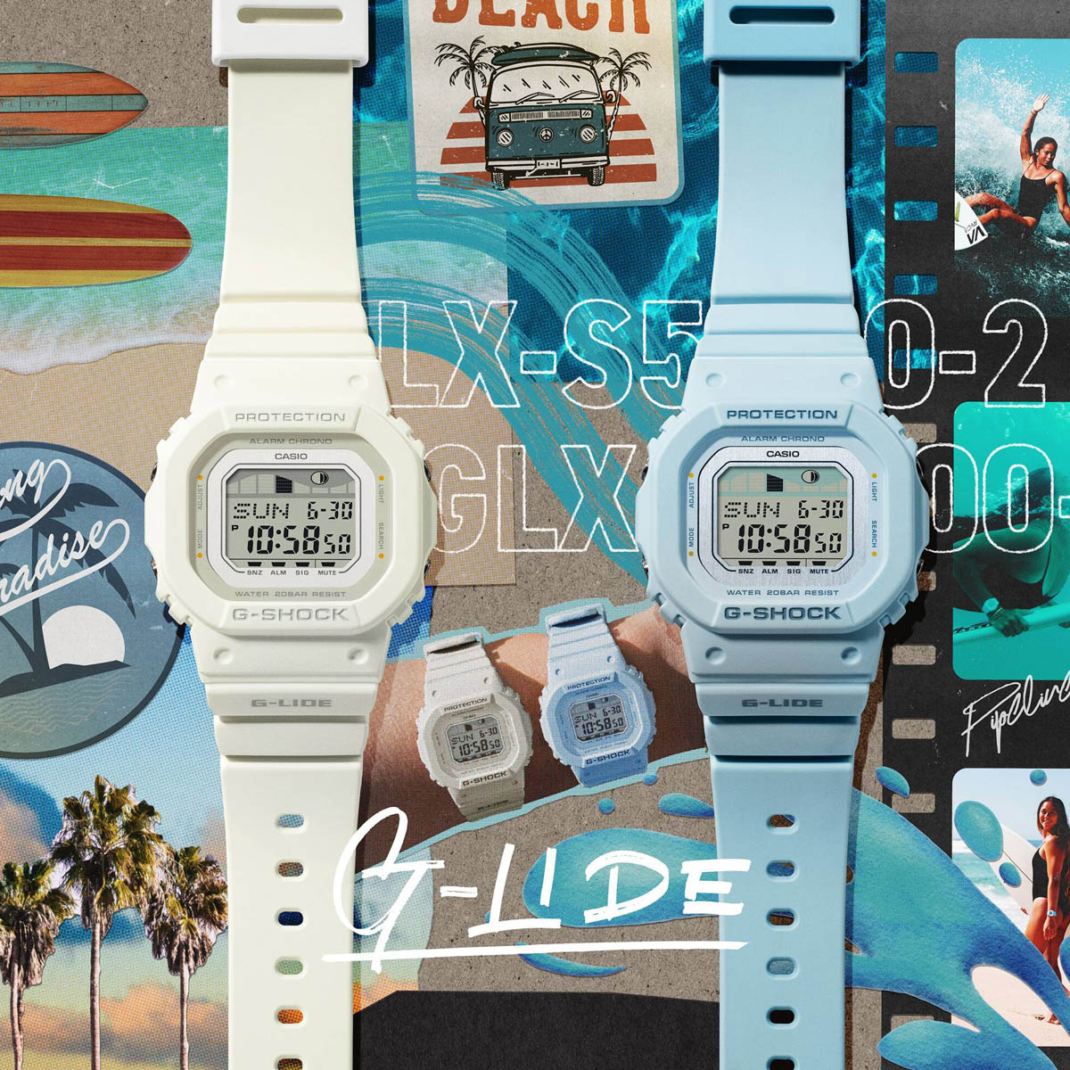CASIO G-SHOCK Mod. G-LIDE Mid-Blue - SURF TIDE GRAPHS 3