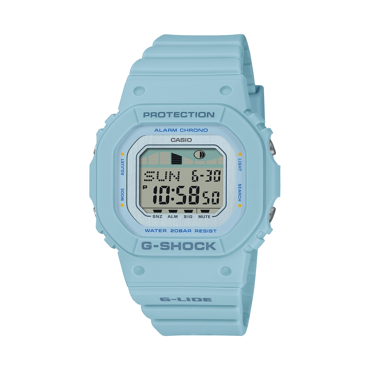 CASIO G-SHOCK Mod. G-LIDE Mid-Blue - SURF TIDE GRAPHS