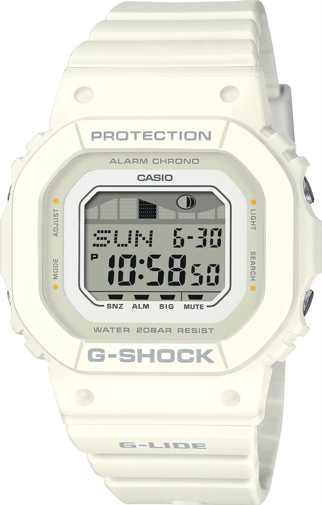 CASIO G-SHOCK Mod. G-LIDE White - SURF TIDE GRAPHS