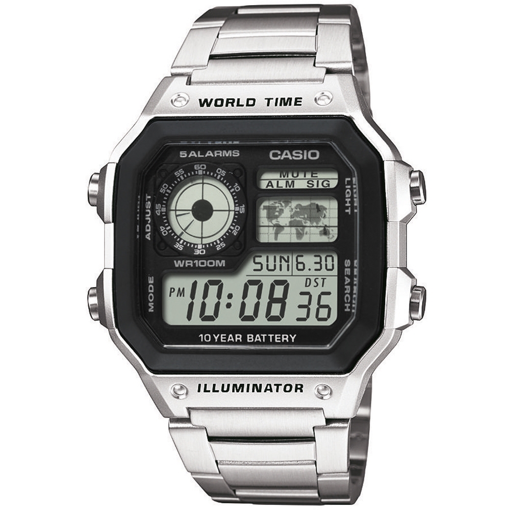 CASIO SPORT Mod. DIVER - WORLD TIME ILLUMINATOR 5 ALARMS - FUTURE CLASSIC COLLECTION - BLACK STEEL