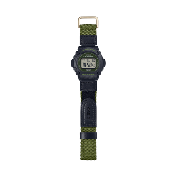 CASIO TIMELESS COLLECTION Mod. SPORT- ILLUMINATOR. WR 50M. ALARM. CHRONOGRAPH - ARMY GREEN - COLORED SERIE 4