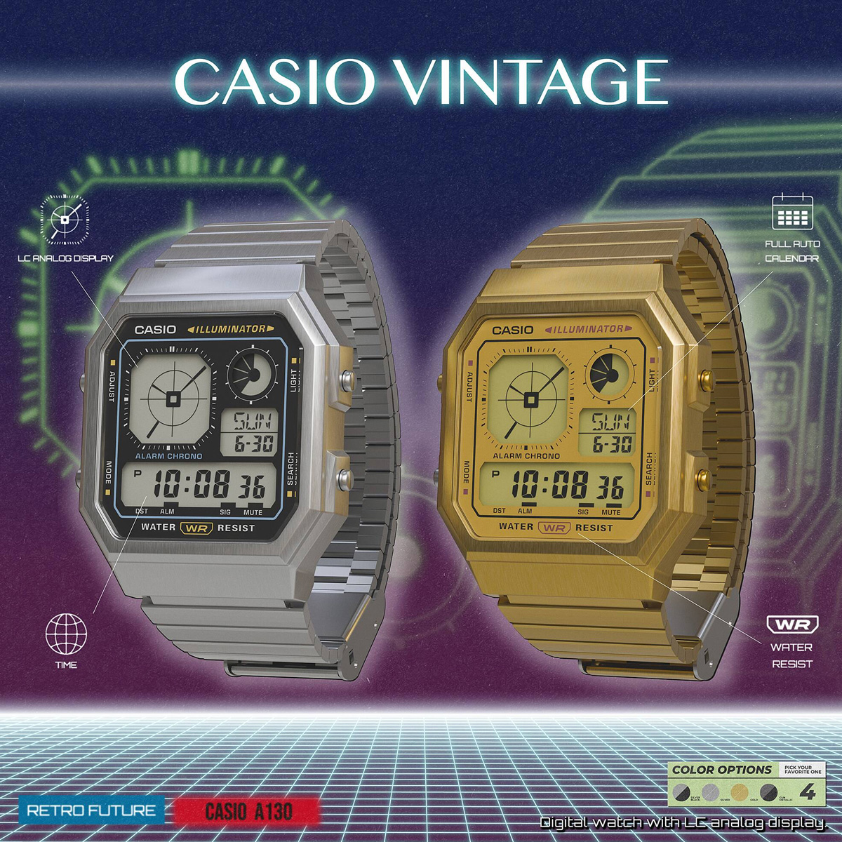 CASIO VINTAGE Mod. RETRO FUTURE EDGY COLLECTION - FULL GOLD 4