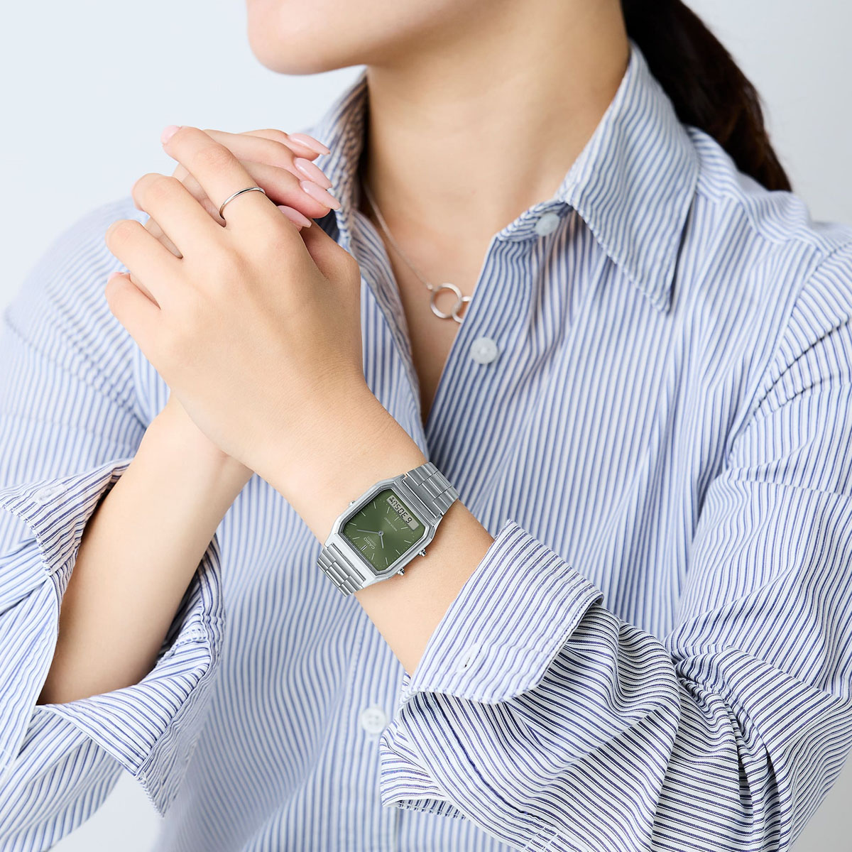 CASIO VINTAGE Mod. EDGY COLLECTION SUNRAY DIAL - GREEN MOSS 4