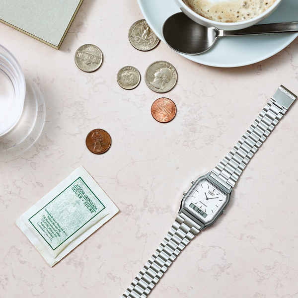 CASIO VINTAGE Mod. EDGY COLLECTION SUNRAY DIAL - SILVER 5