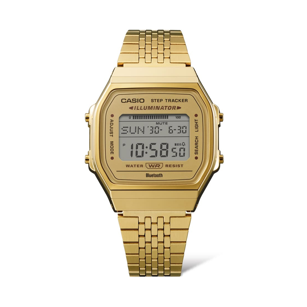 CASIO VINTAGE Mod. BLUETOOTH® SMARTPHONE LINK - GOLD - built-in accelerometer senses body movements + steps counter 6