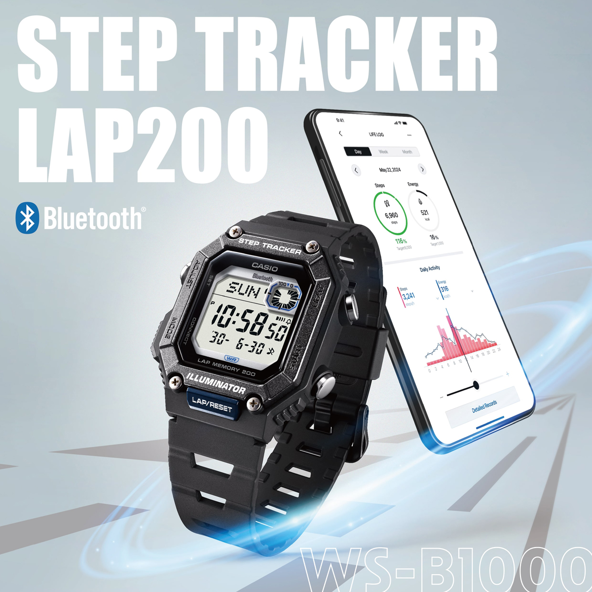 CASIO COLLECTION Mod. STEP TRACKER LAP 200 - BLACK 5