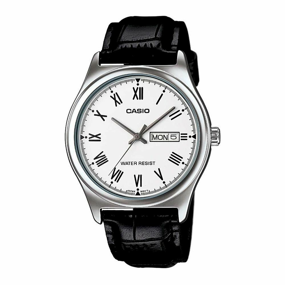 CASIO COLLECTION Mod. DAY DATE ROMANS. LEATHER - WHITE