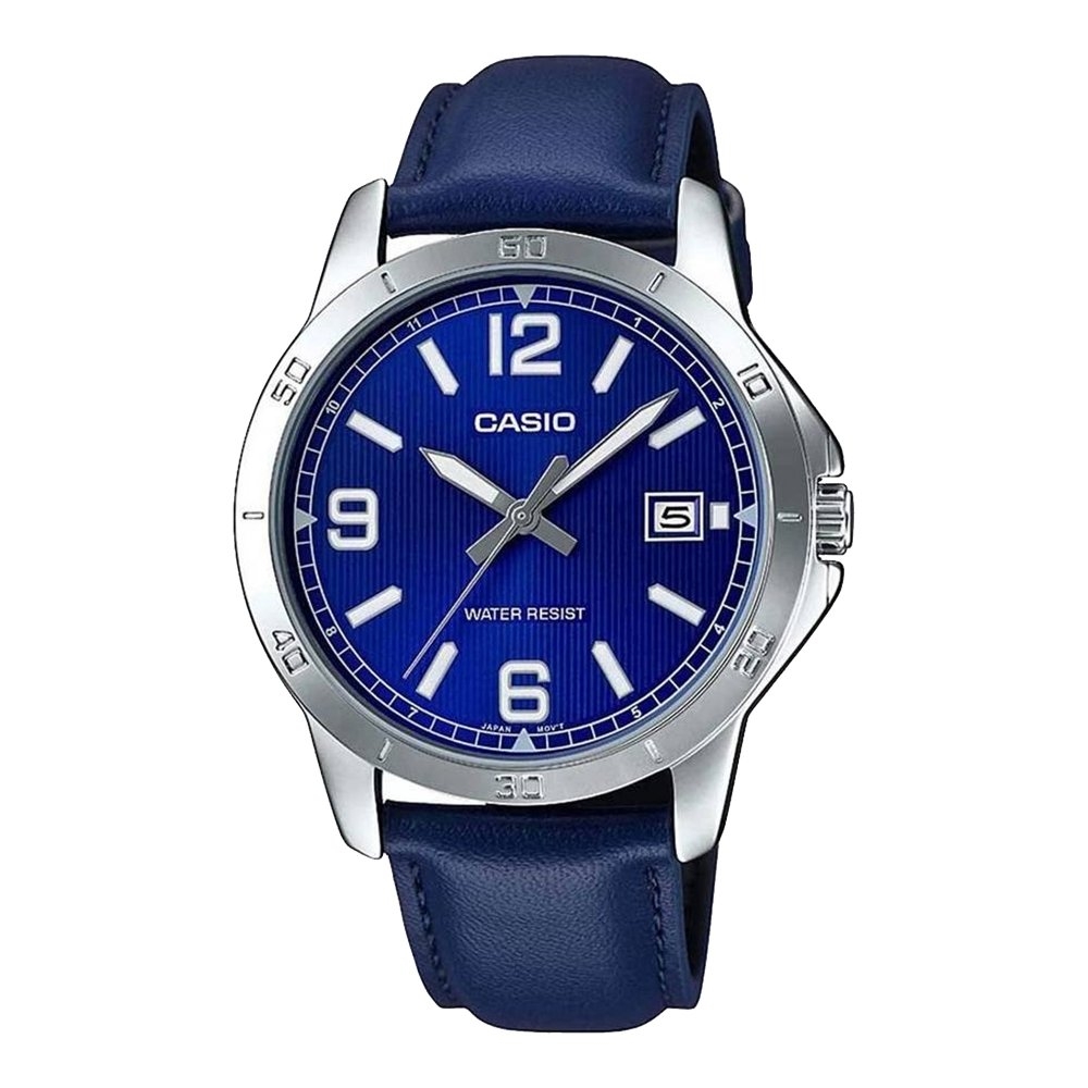 CASIO COLLECTION Mod. CASUAL DATE. LEATHER - BLUE