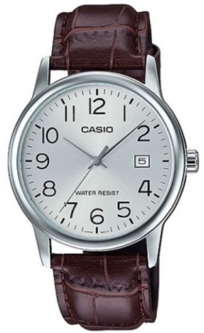 CASIO COLLECTION Mod. DATE. LEATHER - SILVER