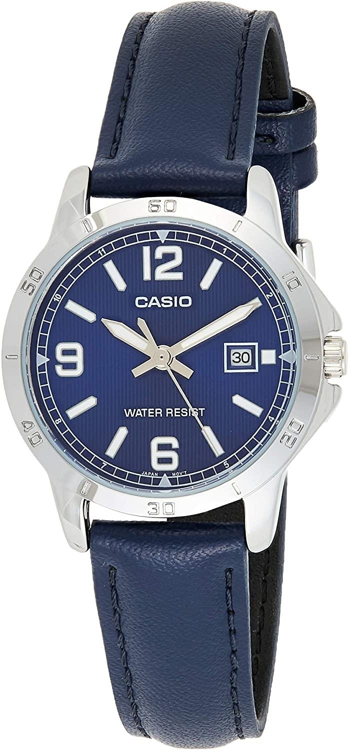 CASIO COLLECTION Mod. LADY DATE. LEATHER - BLUE
