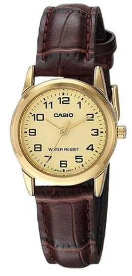 CASIO COLLECTION Mod. LADY 3H GOLD. LEATHER - GOLD