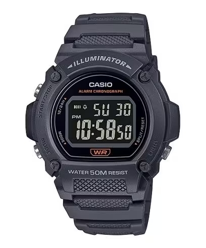 CASIO TIMELESS COLLECTION Mod. SPORT- ILLUMINATOR. WR 50M. ALARM. CHRONOGRAPH - BLACK