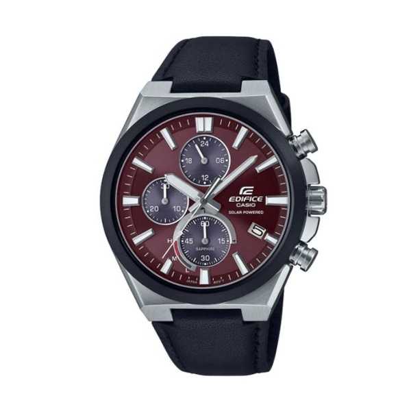 CASIO EDIFICE Mod. SPORT CHRONOGRAPHSOLAR POWERED. LEATHER- RED ***SPECIAL PRICE***