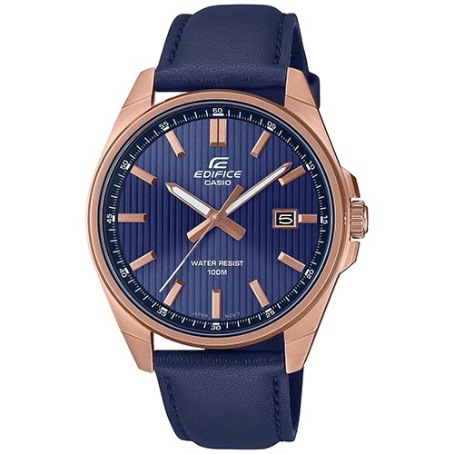CASIO EDIFICE Mod. CLASSIC DATE - LEATHER, BLUE